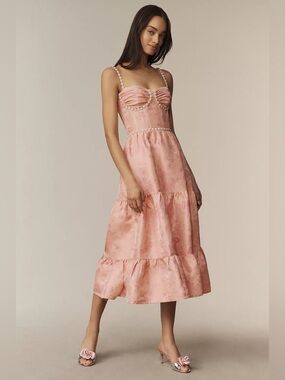 V. Chapman | Dresses | V Chapman Capulet Strapless Corset Chantilly Lace  Midi Dress Size 2 | Poshmark
